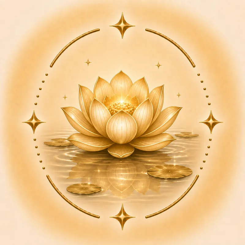 Anuradha nakshatra — A lotus flower, in gold