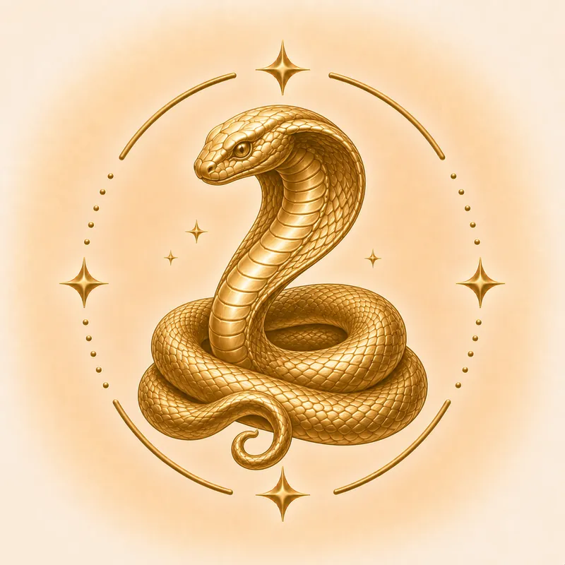 Ashlesha nakshatra &mdash; A coiled serpent, in gold