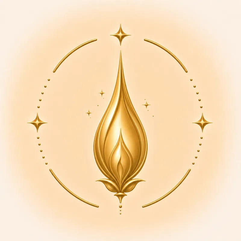 Krittika nakshatra — A razor / flame, in gold