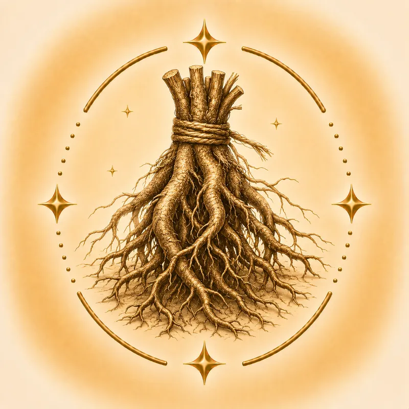 Moola nakshatra &mdash; A bunch of tied roots, in gold
