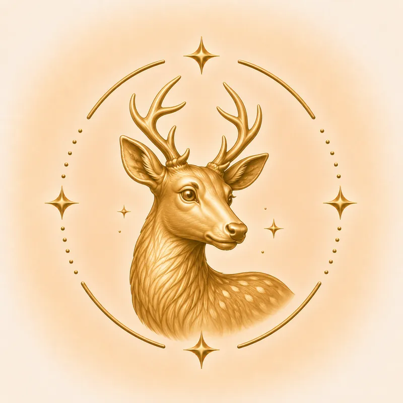 Mrigashira nakshatra &mdash; A deer's head, in gold