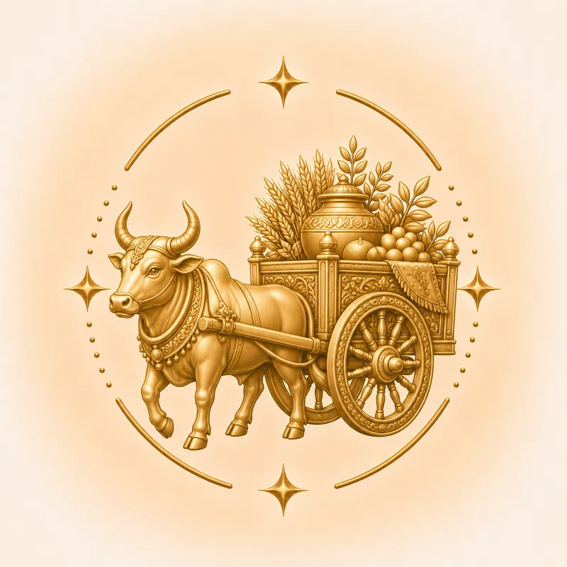 Rohini nakshatra &mdash; An ox-cart / chariot, in gold