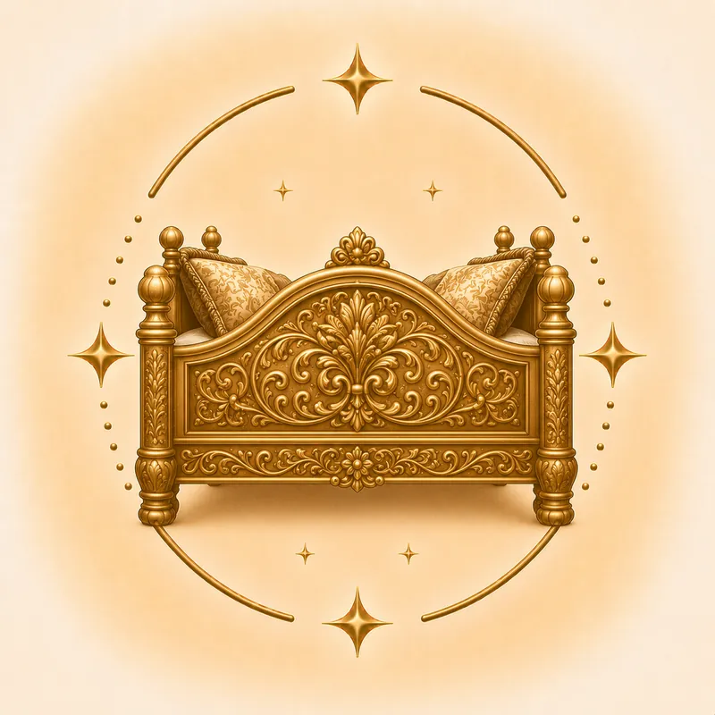 Uttara Phalguni nakshatra — The back legs of a bed / a couch, in gold