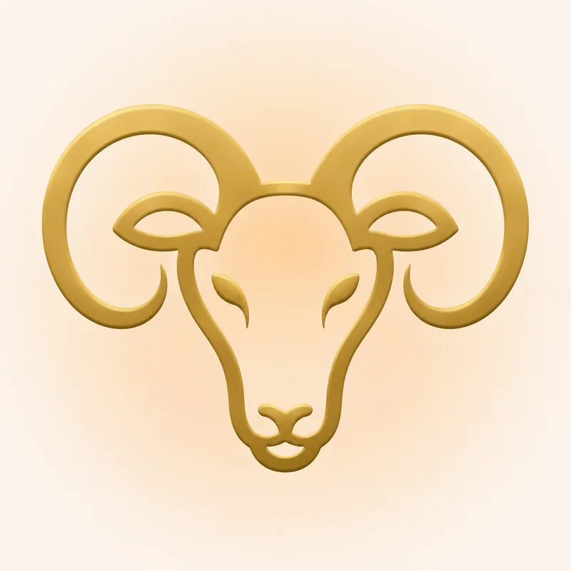 Aries &mdash; The Ram, in gold