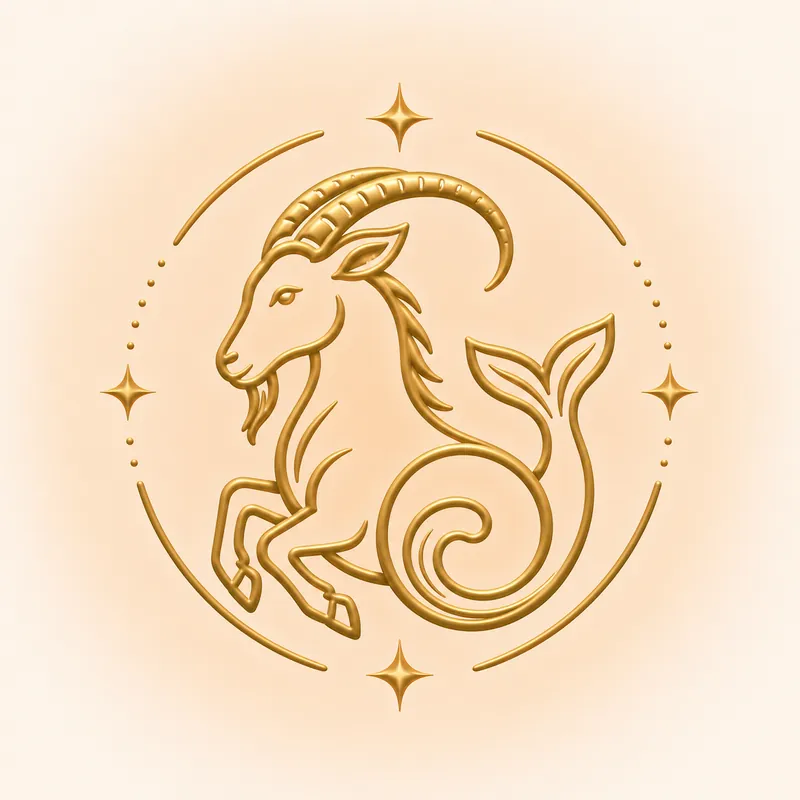 Capricorn &mdash; The Sea-Goat, in gold