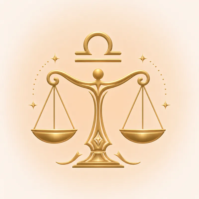 Libra &mdash; The Scales, in gold