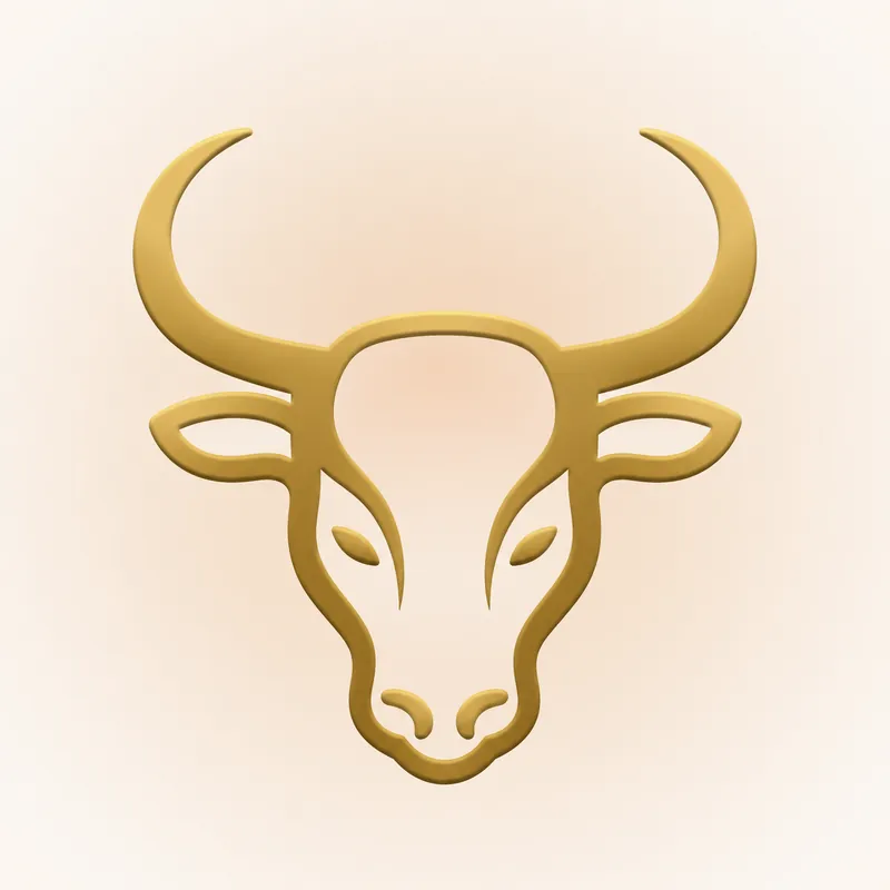 Taurus &mdash; The Bull, in gold