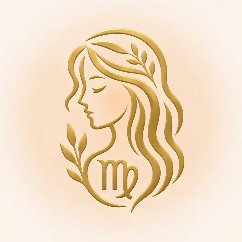 Virgo &mdash; The Maiden, in gold